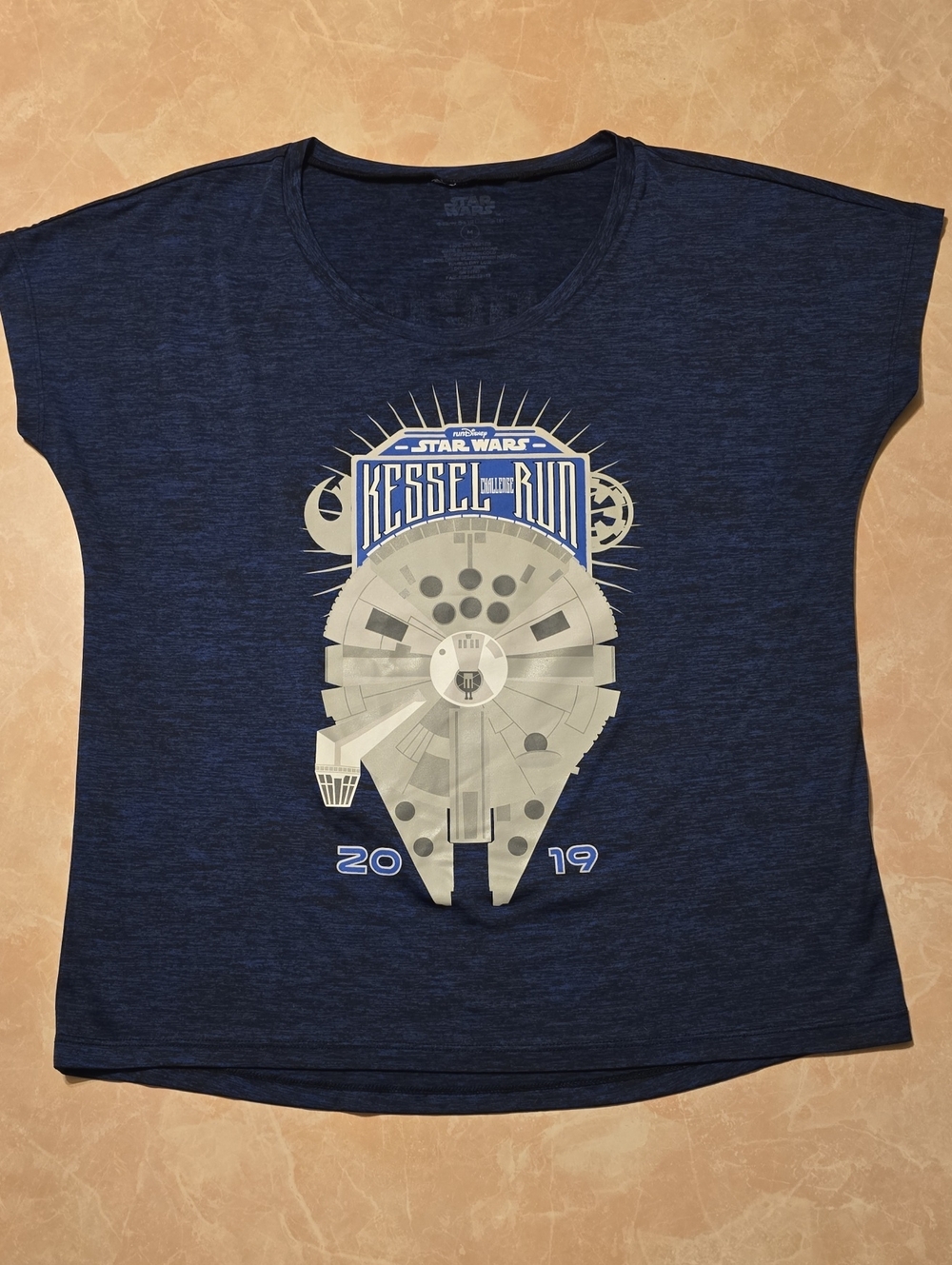 Star Wars Navy Blue Kessel Run Millennium Falcon Graphic Tee